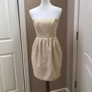 Beautiful cream and gold strapless dress